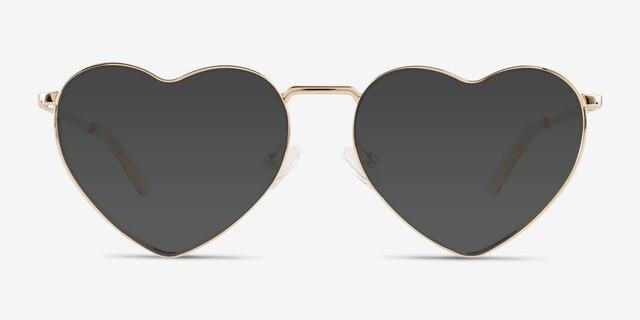 Wonderful Gold MetalSunglass Frames from EyeBuyDirect, Front View