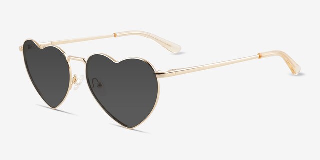Wonderful Gold MetalSunglass Frames from EyeBuyDirect, Angle View