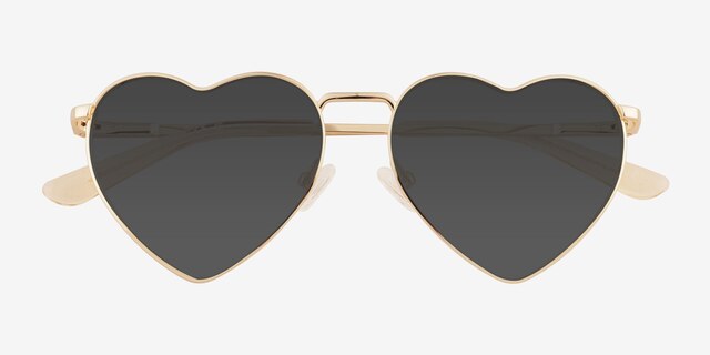 Wonderful Gold MetalSunglass Frames from EyeBuyDirect, Closed View