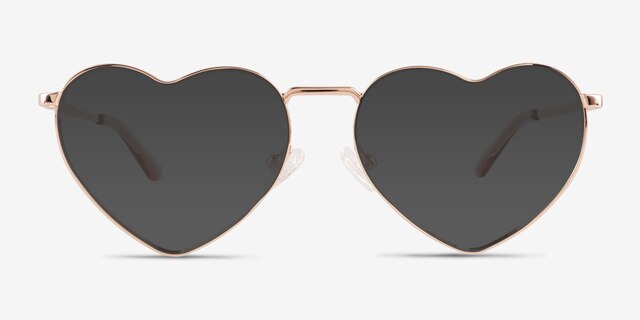 Wonderful Rose Gold MetalSunglass Frames from EyeBuyDirect, Front View