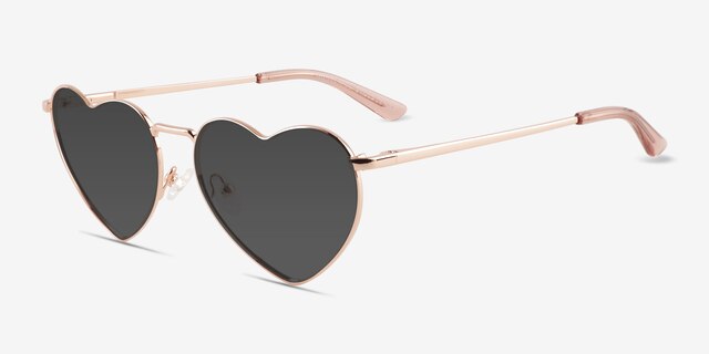 Wonderful Rose Gold MetalSunglass Frames from EyeBuyDirect, Angle View