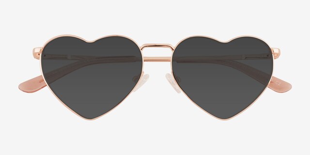 Wonderful Rose Gold MetalSunglass Frames from EyeBuyDirect, Closed View