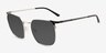 Grey Shiny Silver Black MetalSunglass Frames from EyeBuyDirect, Angle View