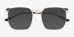 Grey Shiny Silver Black MetalSunglass Frames from EyeBuyDirect, Closed View