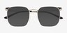 Grey Shiny Silver Black MetalSunglass Frames from EyeBuyDirect, Closed View