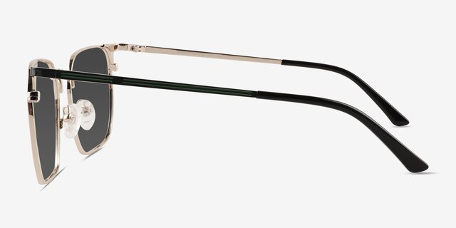Grey Shiny Gold Green MetalSunglass Frames from EyeBuyDirect, Side View