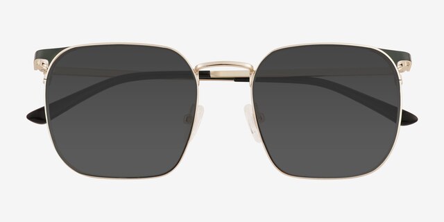 Grey Shiny Gold Green MetalSunglass Frames from EyeBuyDirect, Closed View