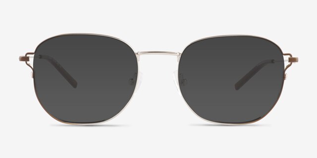 Dorian Gradient Brown Silver MetalSunglass Frames from EyeBuyDirect, Front View