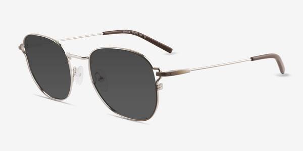Gradient Brown Silver Dorian -  Metal Sunglasses