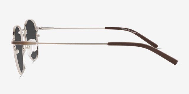 Dorian Gradient Brown Silver MetalSunglass Frames from EyeBuyDirect, Side View