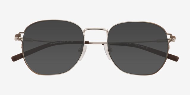 Dorian Gradient Brown Silver MetalSunglass Frames from EyeBuyDirect, Closed View