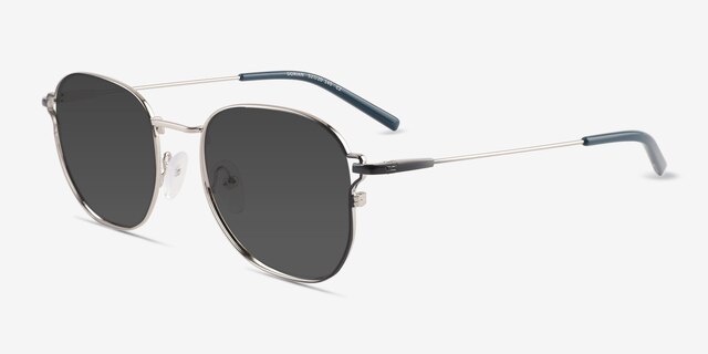 Dorian Gradient Blue Silver MetalSunglass Frames from EyeBuyDirect, Angle View