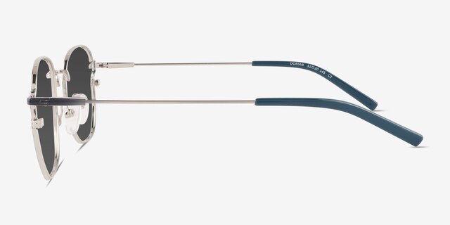 Dorian Gradient Blue Silver MetalSunglass Frames from EyeBuyDirect, Side View