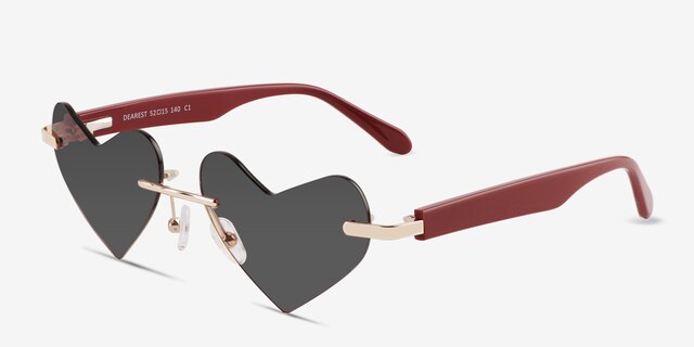 Dearest Gold MetalSunglass Frames from EyeBuyDirect, Angle View