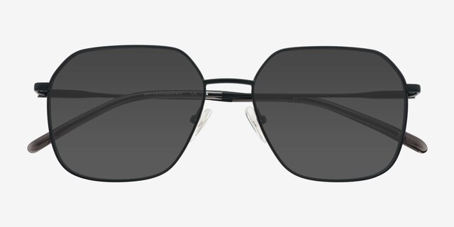 Borel Black Eco-friendlySunglass Frames from EyeBuyDirect, Closed View