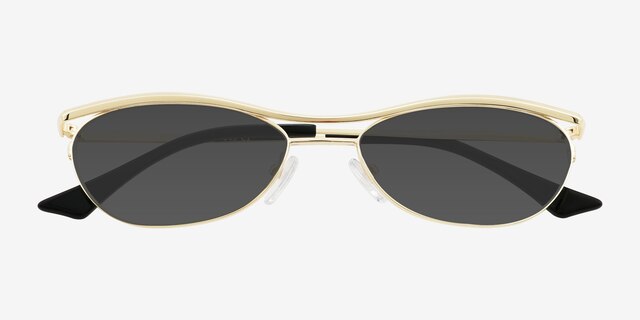 Barry Gold MetalSunglass Frames from EyeBuyDirect, Closed View