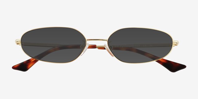 Alves Gold MetalSunglass Frames from EyeBuyDirect, Closed View