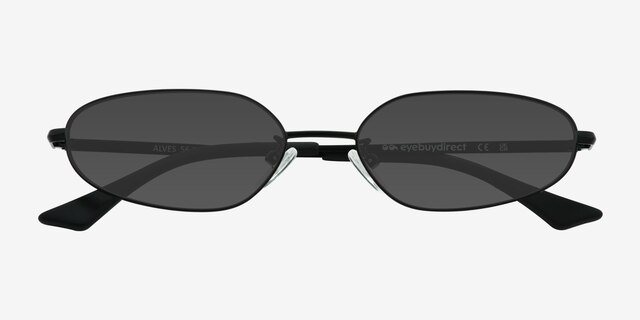 Alves Black MetalSunglass Frames from EyeBuyDirect, Closed View