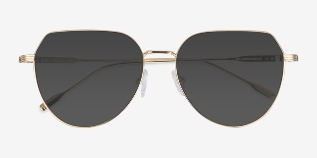 Riva Doré MétalSoleil de Lunette de vue d'EyeBuyDirect, Vue Rapprochée