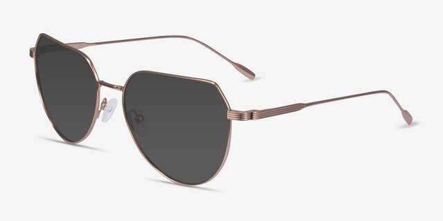 Riva Or rose MétalSoleil de Lunette de vue d'EyeBuyDirect, Vue d'Angle
