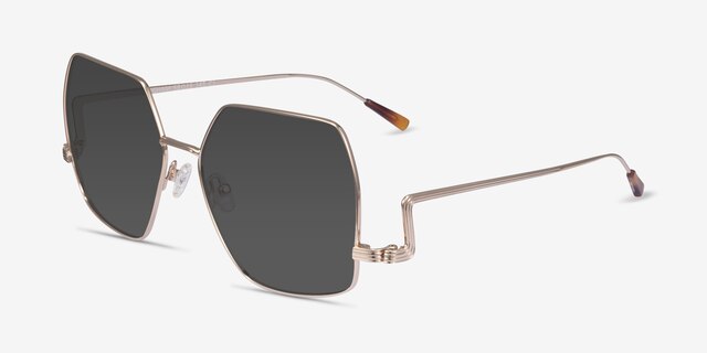 Cunningham Gold MetalSunglass Frames from EyeBuyDirect, Angle View