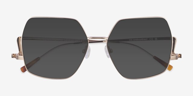 Cunningham Gold MetalSunglass Frames from EyeBuyDirect, Closed View