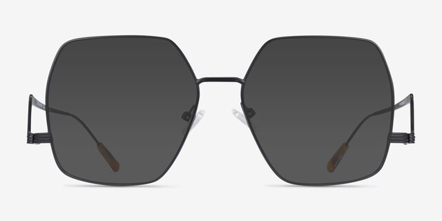 Cunningham Black MetalSunglass Frames from EyeBuyDirect, Front View