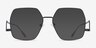 Cunningham Black MetalSunglass Frames from EyeBuyDirect, Front View