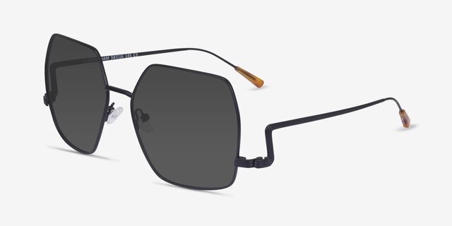 Cunningham Black MetalSunglass Frames from EyeBuyDirect, Angle View