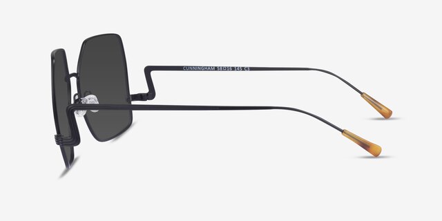 Cunningham Black MetalSunglass Frames from EyeBuyDirect, Side View