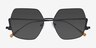 Cunningham Black MetalSunglass Frames from EyeBuyDirect, Closed View