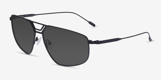 Beamon Noir MétalSoleil de Lunette de vue d'EyeBuyDirect, Vue d'Angle