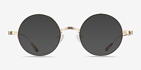 Davies Doré Métal Soleil de Lunette de vue d'EyeBuyDirect, Vue de Face