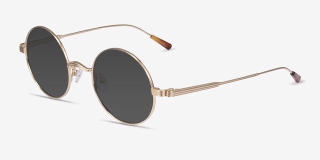 Davies Doré MétalSoleil de Lunette de vue d'EyeBuyDirect, Vue d'Angle