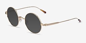 Davies Doré Métal Soleil de Lunette de vue d'EyeBuyDirect, Vue d'Angle