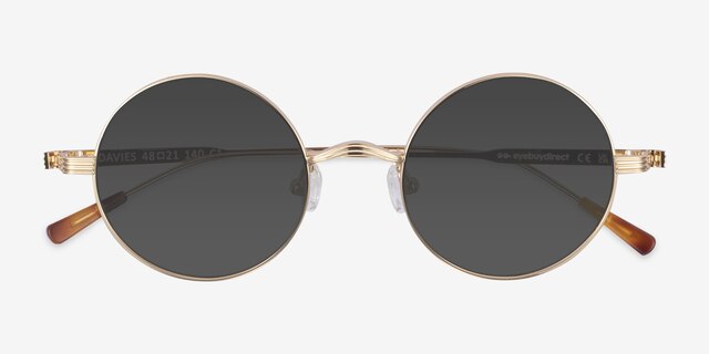 Davies Doré MétalSoleil de Lunette de vue d'EyeBuyDirect, Vue Rapprochée