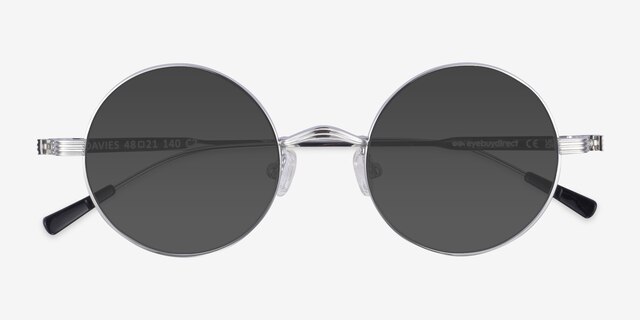 Davies Argenté MétalSoleil de Lunette de vue d'EyeBuyDirect, Vue Rapprochée