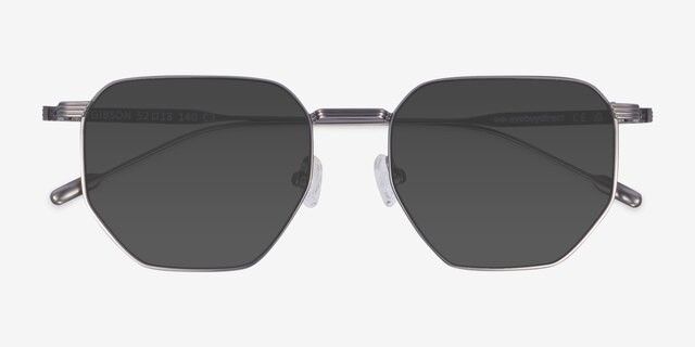 Gibson Argenté MétalSoleil de Lunette de vue d'EyeBuyDirect, Vue Rapprochée