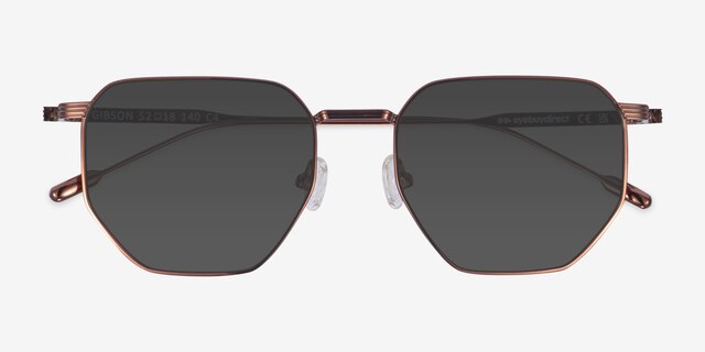 Gibson Brun MétalSoleil de Lunette de vue d'EyeBuyDirect, Vue Rapprochée