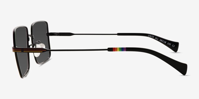 Unite All Rainbow Black MetalSunglass Frames from EyeBuyDirect, Side View