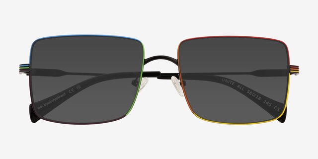 Unite All Rainbow Black MetalSunglass Frames from EyeBuyDirect, Closed View