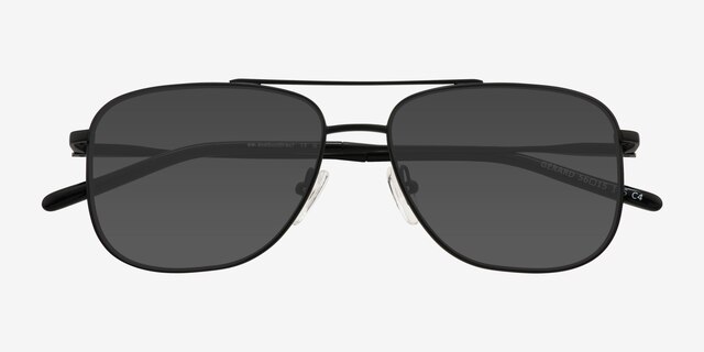 Gerard Black Eco-friendlySunglass Frames from EyeBuyDirect, Closed View