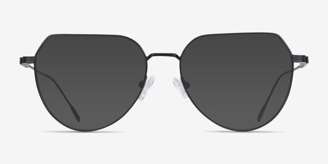 Riva Black MetalSunglass Frames from EyeBuyDirect, Front View