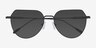 Riva Black MetalSunglass Frames from EyeBuyDirect, Closed View