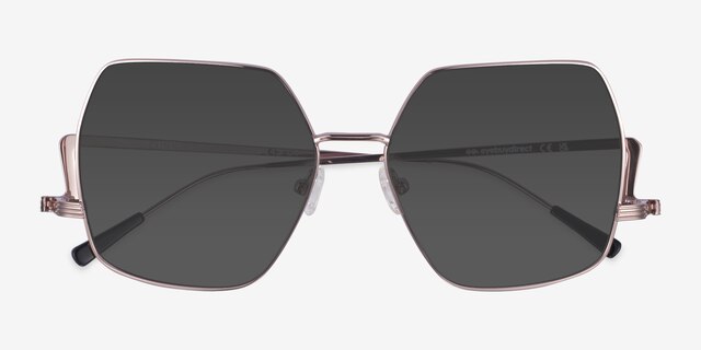 Cunningham Or rose MétalSoleil de Lunette de vue d'EyeBuyDirect, Vue Rapprochée