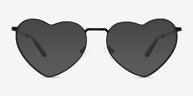 Wonderful Noir MétalSoleil de Lunette de vue d'EyeBuyDirect, Vue de Face