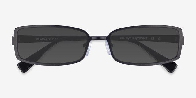 Quanta Black MetalSunglass Frames from EyeBuyDirect, Closed View