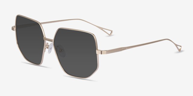 Ciri Gold TitaniumSunglass Frames from EyeBuyDirect, Angle View