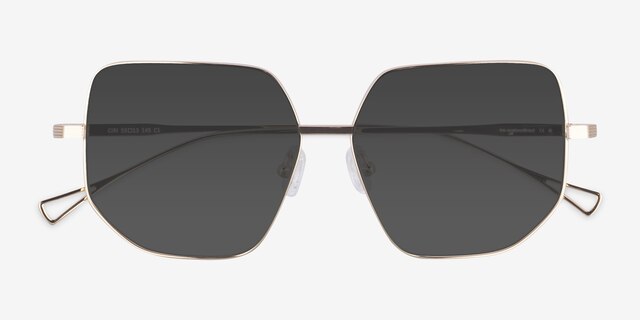 Ciri Gold TitaniumSunglass Frames from EyeBuyDirect, Closed View
