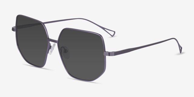 Ciri Purple TitaniumSunglass Frames from EyeBuyDirect, Angle View